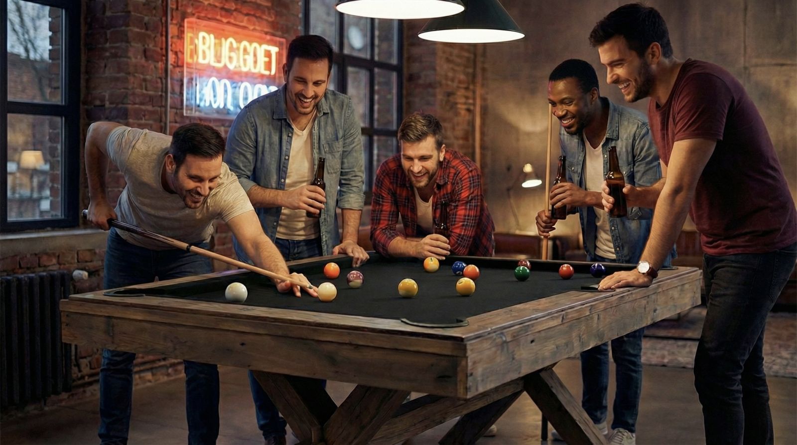 美式 Man Cave 兄弟撞球之夜